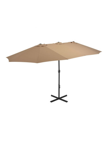 Sonata Градински чадър с алуминиев прът, 460x270 см, таупе