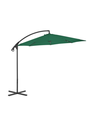 Sonata Градински чадър, чупещо рамо и стоманен прът, 300 см, зелен