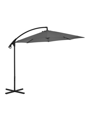 Sonata Градински чадър, чупещо рамо и стоманен прът, 300 см, антрацит