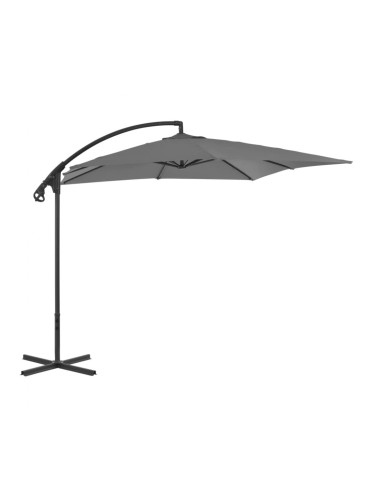 Sonata Градински чадър чупещо рамо и стоманен прът 250x250 см антрацит