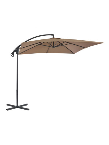 Sonata Градински чадър чупещо рамо и стоманен прът 250x250 см таупе