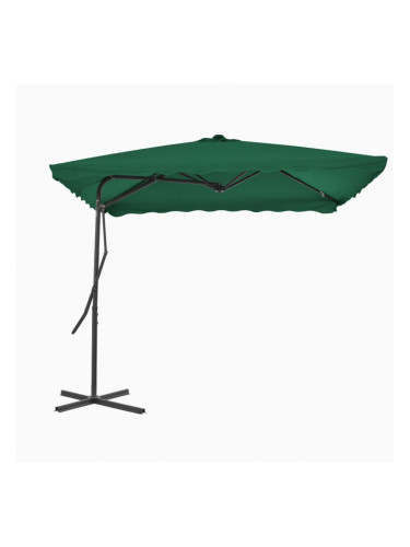 Sonata Градински чадър със стоманен прът, 250x250 см, зелен
