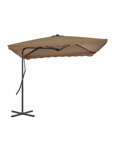 Sonata Градински чадър със стоманен прът, 250x250 см, таупе