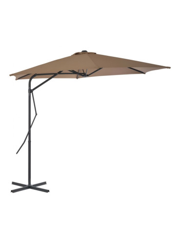 Sonata Градински чадър със стоманен прът, 300 см, таупе