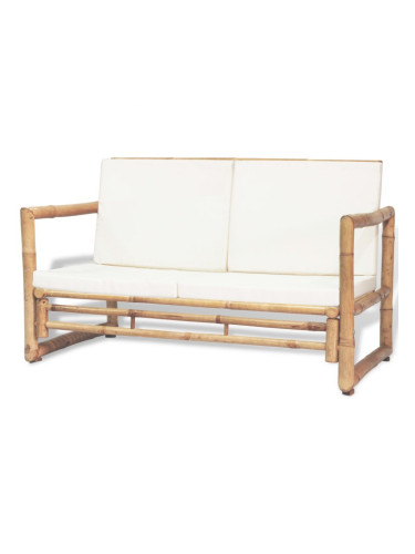 Sonata 2-местен градински диван с възглавници, бамбук