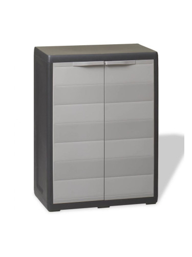 Sonata Градински шкаф за съхранение с 1 рафт, черно и сиво