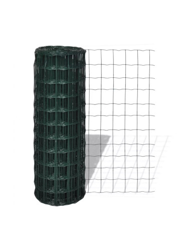 Оградна мрежа с PVC покритие, 10 х 10 см размер на дупките, 25 х 1.2 м