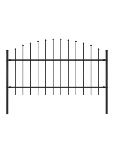 Sonata Градинска ограда с пики (1-1,25)x1,7 м стомана черна