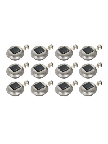 Sonata Градински соларни лампи, 12 бр, LED, кръгли, 12 см, бели