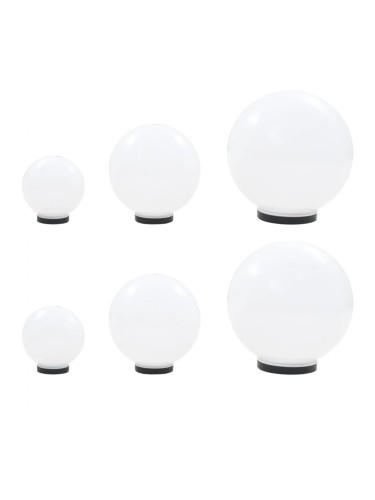 Sonata Градински сфери за LED лампи, 6 бр, 20/30/40 см, PMMA