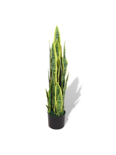 Sonata Изкуствено растение сансевиера със саксия, 90 см, зелено