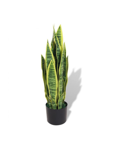 Sonata Изкуствено растение сансевиера със саксия, 65 см, зелено