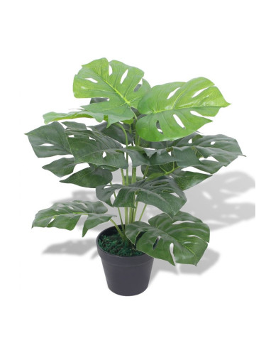 Sonata Изкуствено растение монстера със саксия, 45 см, зелено