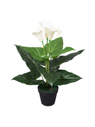 Sonata Изкуствено растение кала със саксия, 45 см, бяло