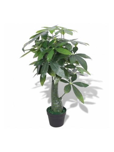 Sonata Изкуствено растение пахира със саксия, 85 см, зелено