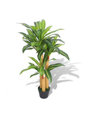 Sonata Изкуствено растение драцена със саксия, 100 см, зелено