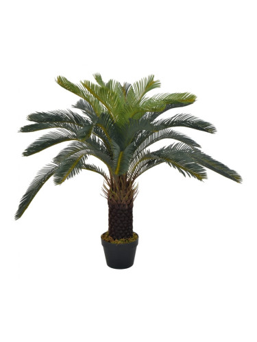 Sonata Изкуствено растение, сагова палма със саксия, зелена, 90 см