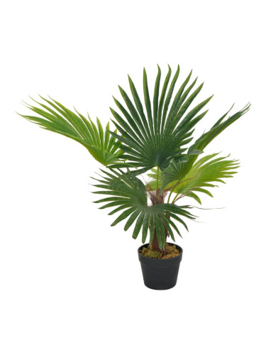 Sonata Изкуствено растение палма със саксия, зелено, 70 см