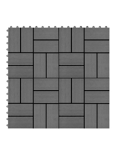 Sonata 11 бр декинг плочки, WPC, 30x30 см, 1 кв.м., сиви