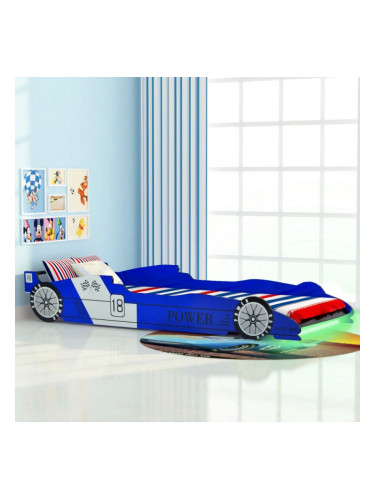 Sonata Детско легло “състезателна кола“, LED лента, 90x200 cм, синьо