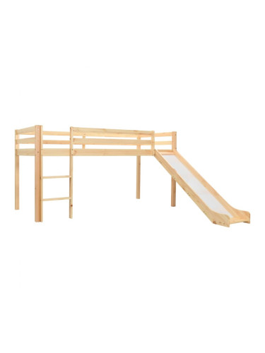 Sonata Високо детско легло с пързалка и стълба, бор, 97х208 см