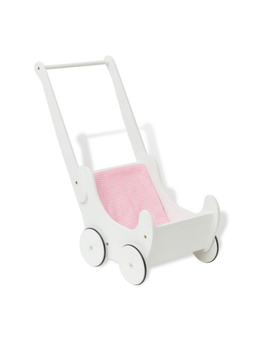 Sonata Детска количка за кукли от дърво, 53x25,7x50 cм, бяла