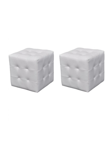 Кубчета табуретки, бели – 2 бр.