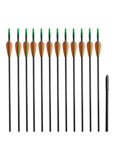 Стандартни стрели за лък 72 см х 0,6 см фибростъкло 12 бр.