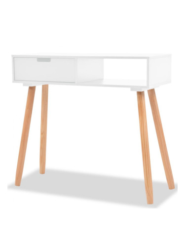 Sonata H Конзолна маса, иглолистна дървесина масив, 80x30x72 cм, бяла