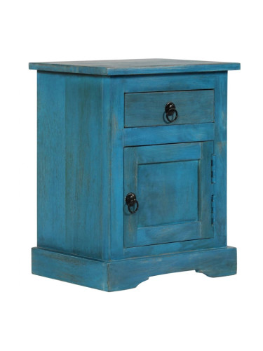 Sonata Нощно шкафче, мангово дърво масив, 40х30х50 см, синьо
