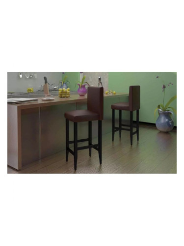 Sonata H Бар табуретки, 4 бр, тъмнокафяви, изкуствена кожа