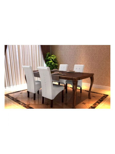 Sonata H Трапезни столове, 4 бр, бели, изкуствена кожа
