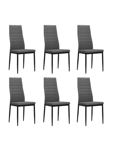 Sonata H Трапезни столове, 6 бр, светлосиви, плат