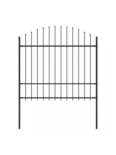 Sonata Градинска ограда с връх пика, стомана, (1,5-1,75)x1,7 м, черна