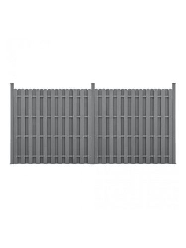 Ограда от WPC панели 185 cm x 376 cm Сива