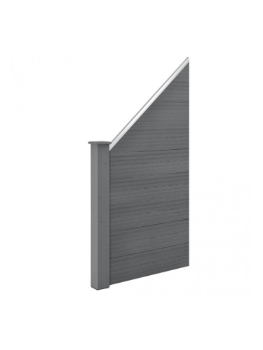 Ограда, комплект от 9 броя плоскости с 1 колона, 180 x 96 cm, Сива