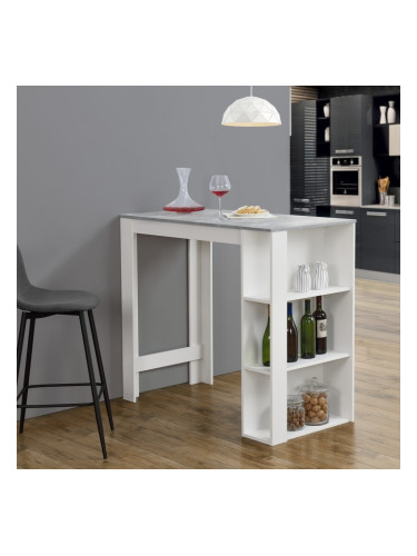 Bar counter Danderyd 120x60x106 cm White/Concrete Look