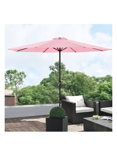 Parasol 230x300cm Steel/Polyester Pastel Pink