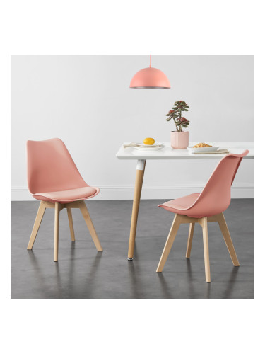 Трапезен стол Дубровник,  Комплект от 6 броя, размери  81x49 см, Розе цвят