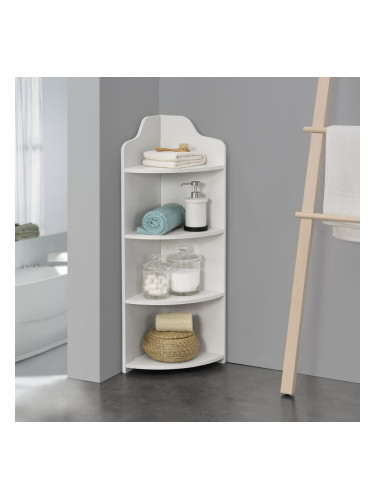 Corner Shelf Bjurholm with 4 Shelves 90x28x28cm White