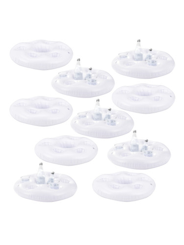 Set of 10 Inflatable Drink Holders for the Pool