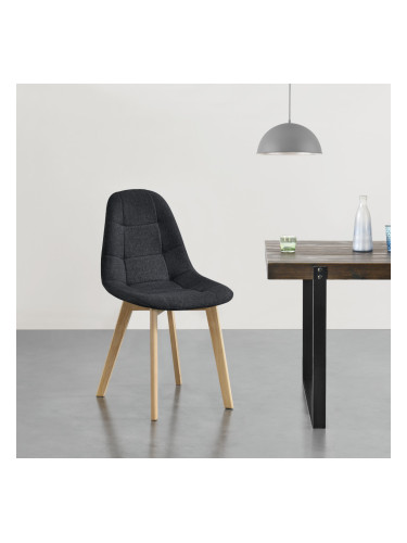 Трапезен стол Kopparberg, Комплект от 2 броя,черен цвят