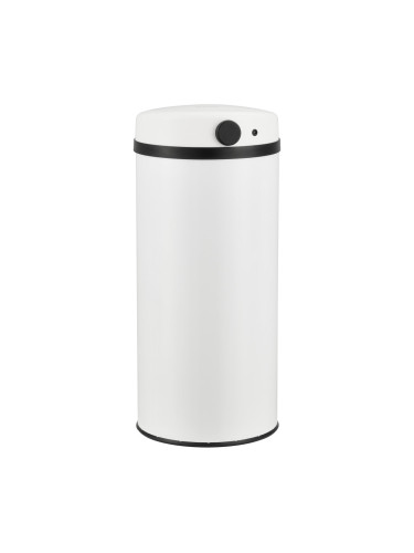 Сензорна кофа за боклук 42L,  автоматична кухненска кофа за боклук със сензор,  неръждаема стомана,  бял цвят