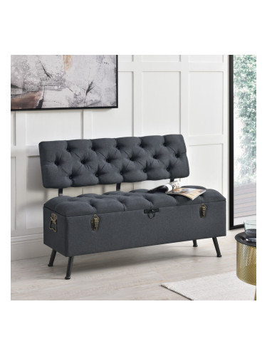 Seat Chest Malmöhus 110x48x75cm Dark Grey by