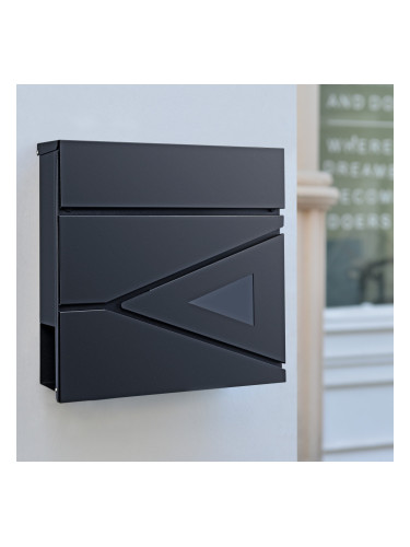 Пощенска кутия Schönburg, размери 37x37x11cm,  стомана,  антрацит цвят