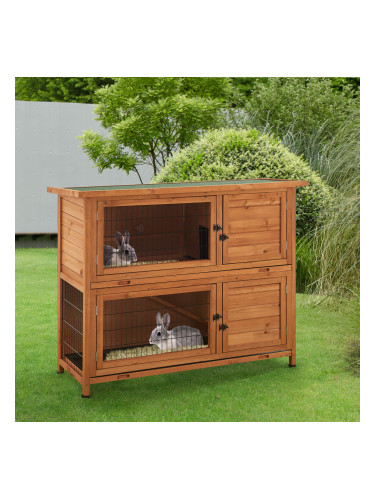 Pet cage Falkenau rabbit hutch 104 x 122 x 50 cm fir wood