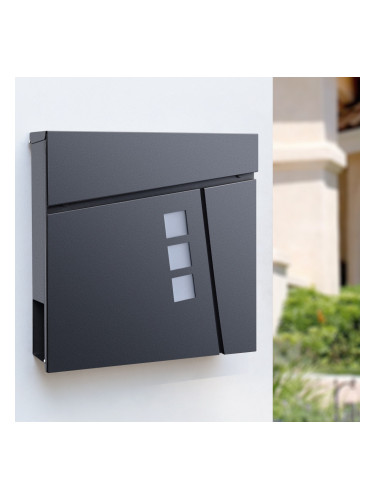 Пощенска кутия Alfstedt , размери 37x37x10,5 cm,  стомана антрацит