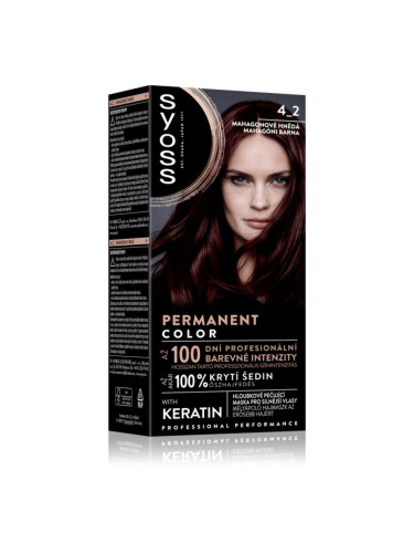 Syoss Permanent Color перманентната боя за коса цвят 4_2 Mahogany Red 1 бр.