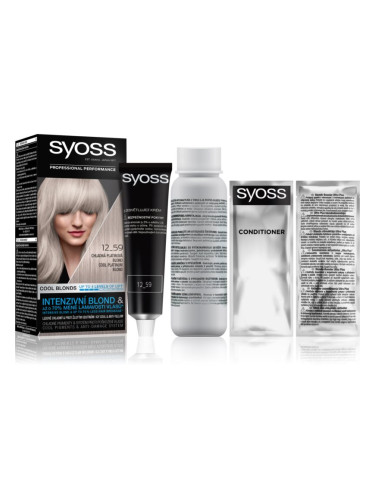Syoss Cool Blonds перманентната боя за коса цвят 12-59 Cool platinum blond