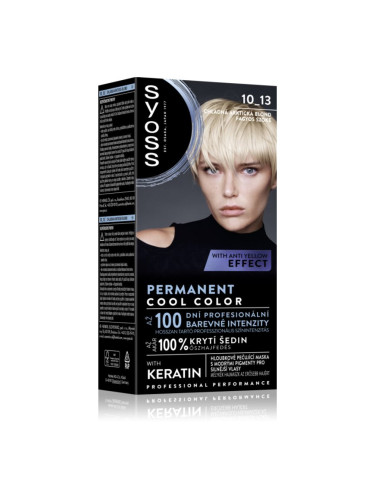 Syoss Permanent Cool Color перманентната боя за коса със студен подтон цвят 10_13 Arctic Blond 1 бр.